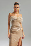 lovefery Nastya Feather Velvet Dress