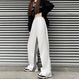 lovefery  NEWn-Style Straight Wide-Leg Pants Track Sweatpants Women's Summer Loose Drooping Mop Pants Three Bars Casual Pants Winter Trousers