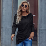 LOVEFERY 2025 New spring and summer new cross-border 2025 pullover sweater temperament commuting medium and long long long-sleeved solid color knitted top women