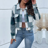 LOVEFERY women's clothing New3 autumn and winter 2025   short plaid cardigan shirt retro jacket jacket