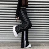 lovefery  NEWn-Style Straight Wide-Leg Pants Track Sweatpants Women's Summer Loose Drooping Mop Pants Three Bars Casual Pants Winter Trousers