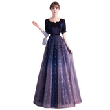 lovefery Evening Dress for Women  New Starry Sky Elegant Fairy Banquet Dress Choir Host Performance Costume Wholesale