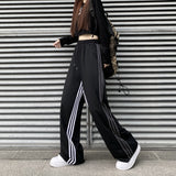 lovefery  NEWn-Style Straight Wide-Leg Pants Track Sweatpants Women's Summer Loose Drooping Mop Pants Three Bars Casual Pants Winter Trousers