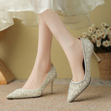 3389-28 Rhinestone Pearl Xiuhe High Heel Wedding High-End Sense Bridesmaid Not Tired Feet Wedding Bridal Wedding Shoes Pumps