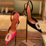 LoveFery Closed Toe Open Spring Pointed Stiletto Hollow Heels