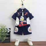 LOVEFERY Ultraman Clothes Boys Summer Suit  New Fashionable Pu Handsome Children's Summer Short Sleeve Motorcycle Clothing Tide