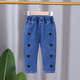 LOVEFERY New Korean Style Spring and Autumn Girls' Jeans Trousers Children's Spring and Autumn Baby Spring Clothing Loose Western Style Pants