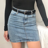 lovefery - Retro High-Waisted Denim Skirt