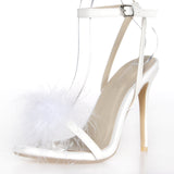 So Fab Marabou Trim Block Heels