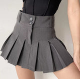 lovefery - Campus Drama Button Pleated Skirt