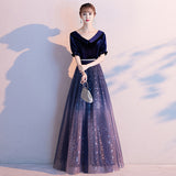 lovefery Evening Dress for Women  New Starry Sky Elegant Fairy Banquet Dress Choir Host Performance Costume Wholesale