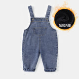 LOVEFERY Baby Denim Suspender Pants Spring and Autumn Baby 0-3 Years Old Fashionable Fashionable Pants Boy Cute Trousers Spring Korean Style