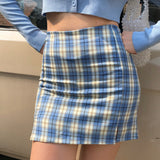 lovefery - Cara Plaid Skirt // Blue