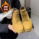 [Gao Ding Silk Cowhide]  New Hight Increasing Martin Boots Women's Ankle Boots with Thick Sole Worker Boots