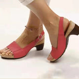 LoveFery Trendy Slouchy Women's Spring Buckle Chunky Heels