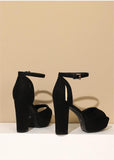 Essential Peep Toe Faux Nubuck Heels