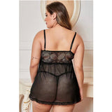 lovefery Black Open Back Cami Lingerie Set