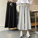 lovefery  High Waist Casual Pants for Women Spring and Autumn Thin  New Loose Black Wide Leg Pants for Women