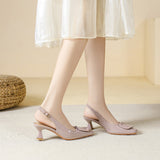 LoveFery High Toe Box Slingback Fairy Summer Heels