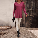 Vital V-Neck Ribbed Sleeve Sweater - Latte