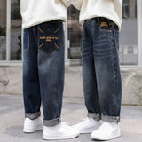 LOVEFERY Boys' Jeans  Spring and Autumn New Children and Teens Pants Loose Straight Spring Boys' Pants Casual