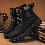 Couple Boots  Autumn and Winter New British Style Thick Bottom All-Match Motorcycle Boots Xiaohongshu Same Style Worker Boots