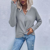 LOVEFERY Autumn long-sleeved pullover knitted sweater women's Popular trade explosion New popular new waffle kink bottoming top