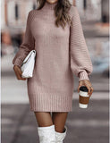 Snow Peak Cable Knit Sweater Dress - Cream