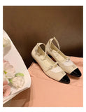 Su Cojin  Style Retro Debutante Style High Heels Buckle Mary Jane Shoes Kitten Heel Women's Shoes  New Single Layer Shoes