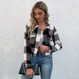 LOVEFERY women's clothing New3 autumn and winter 2025   short plaid cardigan shirt retro jacket jacket