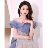 lovefery Evening Dress High-End Elegant High-Grade Fairy  New High-Grade Dress Fishtail Bow off-Shoulder