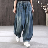 lovefery  Loose plus Size Harem Jeans Women's  Spring New Plump Girls Baggy Pants All-Matching Casual Bloomers Fashion Style