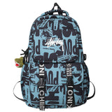 Large Capacity Schoolbag Men's Mori Personality Graffiti Printing Couple Backpack Women's Harajuku Junior High School and College Student Backpack