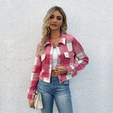 LOVEFERY women's clothing New3 autumn and winter 2025   short plaid cardigan shirt retro jacket jacket