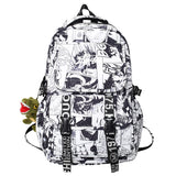 Large Capacity Schoolbag Men's Mori Personality Graffiti Printing Couple Backpack Women's Harajuku Junior High School and College Student Backpack