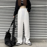 lovefery  NEWn-Style Straight Wide-Leg Pants Track Sweatpants Women's Summer Loose Drooping Mop Pants Three Bars Casual Pants Winter Trousers