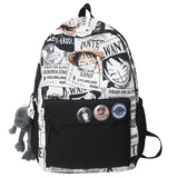 Street Fashion Printed Student Schoolbag Casual Junior High School Student Bag Fashion Brand Printing Cartoon Schoolbag Male and Female Students