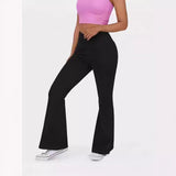 2024 Summer New Elastic Denim Bell-Bottom Pants plus Size Women's Elastic Fabric Model Yoga Pants