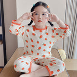 LOVEFERY New Children's Pajamas Summer Pure Cotton Thin Boys 'And Girls' Home Wear Suit Three-Quarter Sleeve Cartoon Air Conditioning Clothes