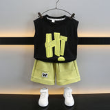 LOVEFERY Boys Summer Suit  New Children's Korean-Style Sleeveless Fried Street Stylish Two-Piece Suit Fashion Baby Summer Thin