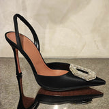 LoveFery Closed Toe Open Spring Pointed Stiletto Hollow Heels