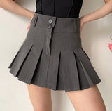 lovefery - Campus Drama Button Pleated Skirt