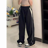 lovefery  New Y2g Retro Fashion Casual Street Hip-Hop Women's Clothing High Waist Elastic Waist Loose Sports Wide-Leg Pants