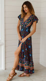 Tribute Printed Wrap Maxi Dress