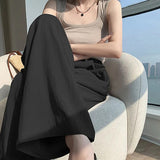 lovefery  Spring and Summer Dopamine Yamamoto Pants Idle Style Pleated Texture Casual Walking Pants Loose Women's Ice Silk Wide-Leg Pants