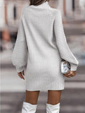 Snow Peak Cable Knit Sweater Dress - Cream