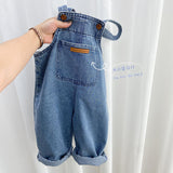 LOVEFERY New Children's Overalls Boys' Spring and Autumn Clothing Pants Baby Spring and Autumn Jeans Girls' Casual Trousers