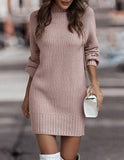 Snow Peak Cable Knit Sweater Dress - Cream