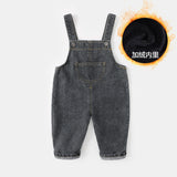 LOVEFERY Baby Denim Suspender Pants Spring and Autumn Baby 0-3 Years Old Fashionable Fashionable Pants Boy Cute Trousers Spring Korean Style