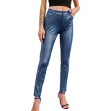 lovefery  New Independent Station  New HOTan and NEWn Women's Clothing  Wish Casual Pants Skinny Pants Foreign Trade PU Leather Pants